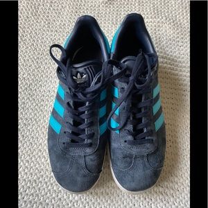 GUC Navy and Aqua Adidas Gazelle Shoes